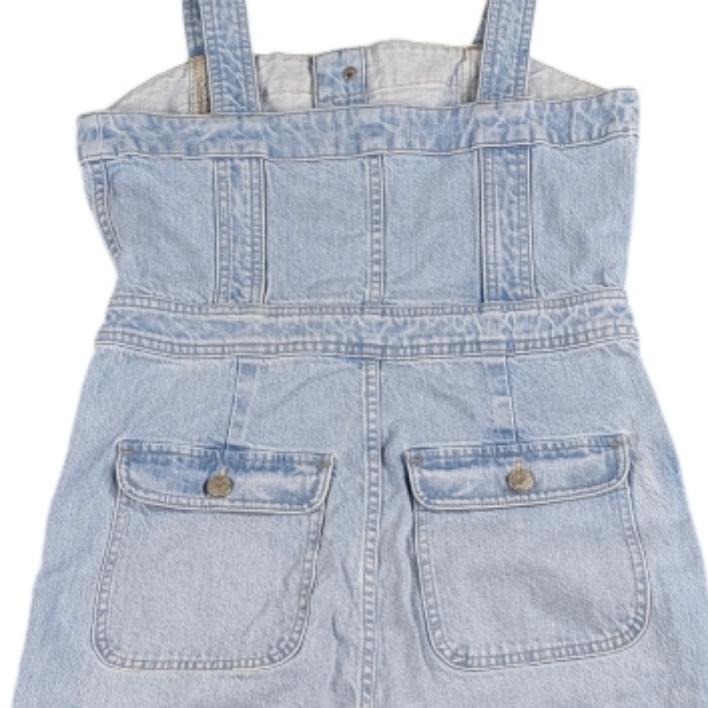 Madewell Denim Jumpsuit Light Wash Wide Leg Button Front Utility Romper J1870 - Picture 10 of 12